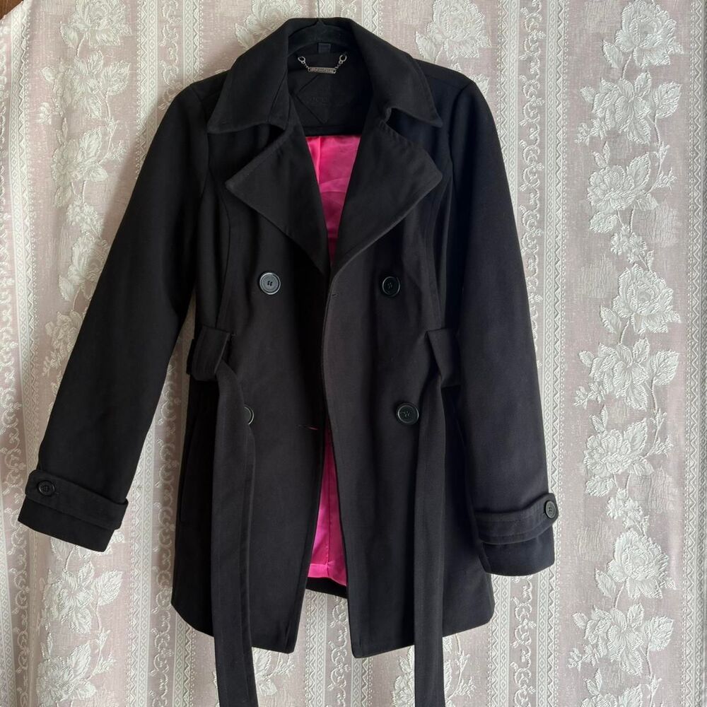 Jou Jou Women's Black Double Breasted Coat
